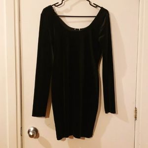 Vintage Black Velvet Mini Dress